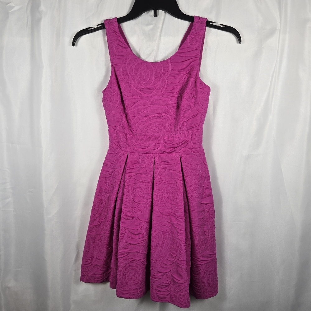 Hailey Logan By Adrianna Papell Pink Fit & Flare Cocktail Mini Dress Size XS